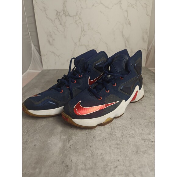 Nike LeBron James XIII NBA Navy Midnight Blue Size 7Y Sneakers - Picture 1 of 9
